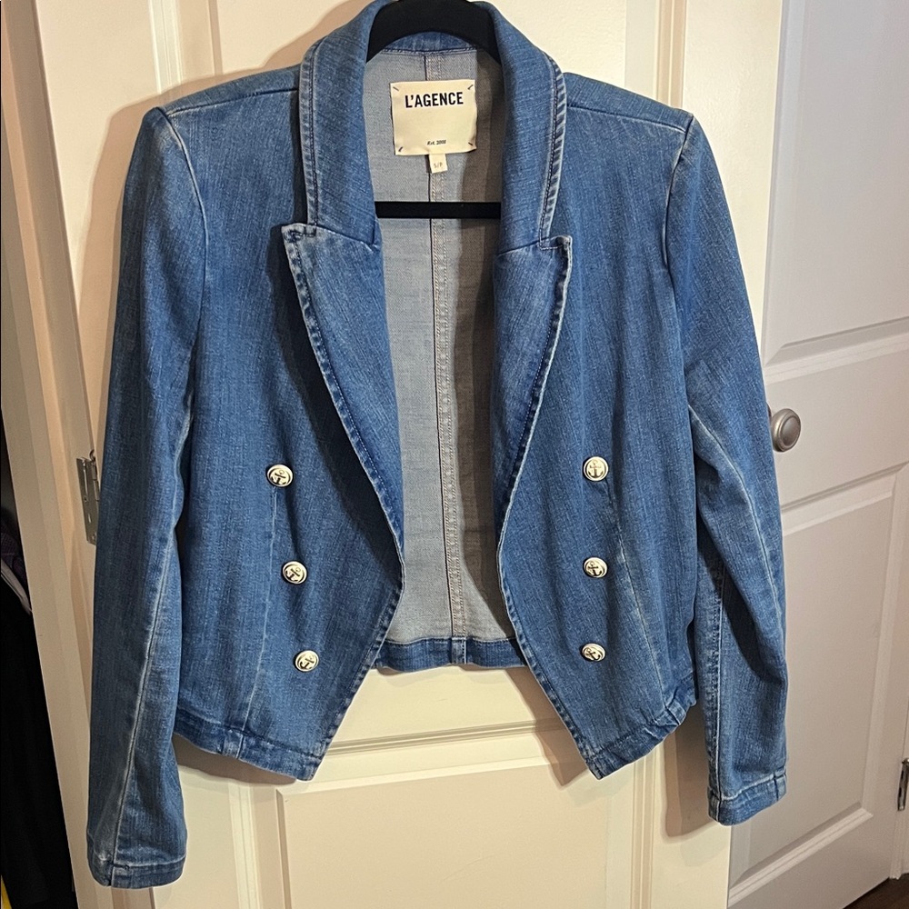 L'AGENCE Blue Denim Jacket